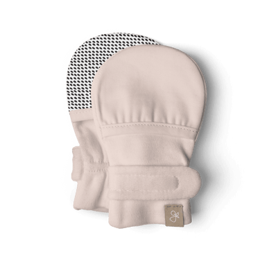 Stay On Mitts in Rose for babies - soft, stylish, and perfect for keeping little hands warm and cozy.