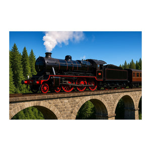 Steam Train Wall Mural - product only on white background