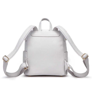Stone grey Petit Diaper Bag at angle 5, stylish and functional for modern parents on the go.