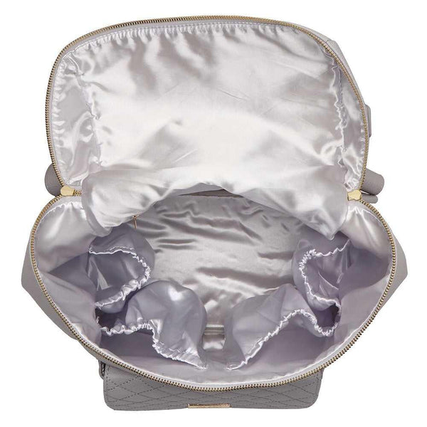 Stone grey Petit Diaper Bag, angle 3 view, stylish and functional for parents on the go.