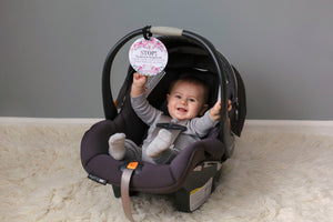 Flower No Touching Baby Car Seat Sign Tag