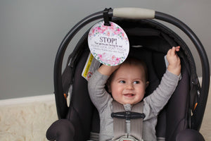 Flower No Touching Baby Car Seat Sign Tag