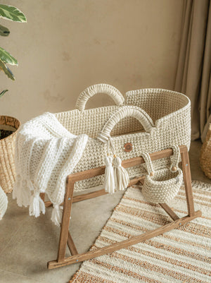 Boho Hand-Knitted Baby Blanket