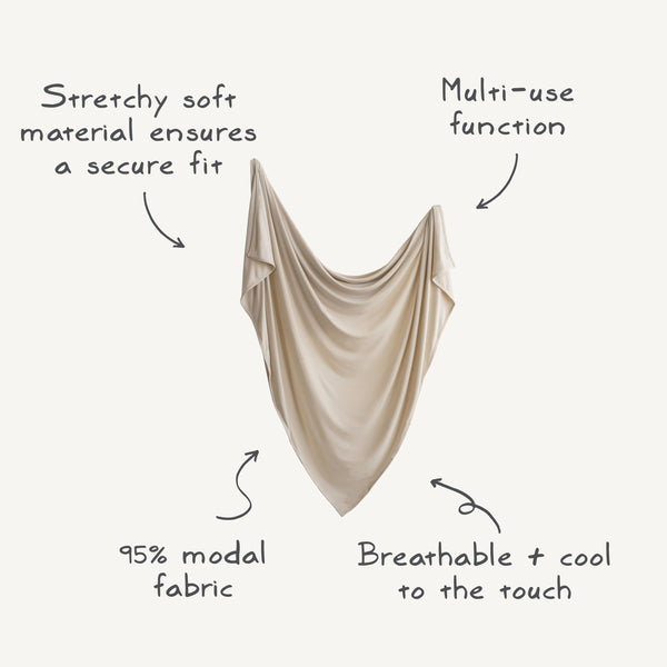 Mushie Stretchy Swaddle Soft Breathable Wrap Blanket