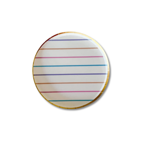 Pastel Striped Birthday Party Dessert Plates –  (8pcs)