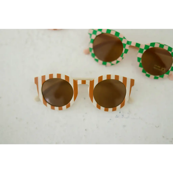 Striped Sunglasses for Kids | Pink/Brown