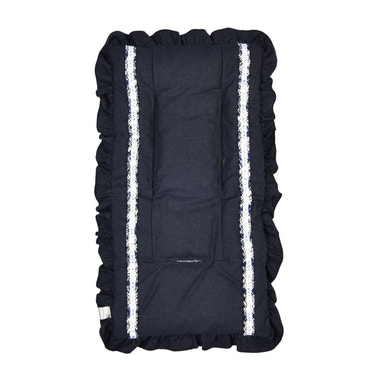Girls Navy Blue Flannel Stroller Seat Cover - MOOGCO Baby