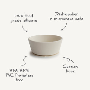 Mushie Silicone Suction Bowl for Babies Learning to Feed