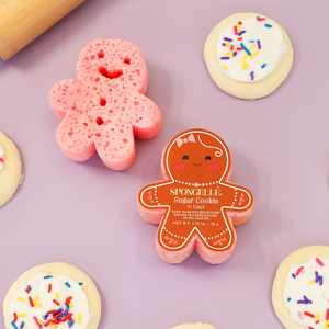 Holiday Gingerbread Body Wash Infused Buffer in Sugar Cookie scent, shown from angle 2. Perfect for festive pampering!