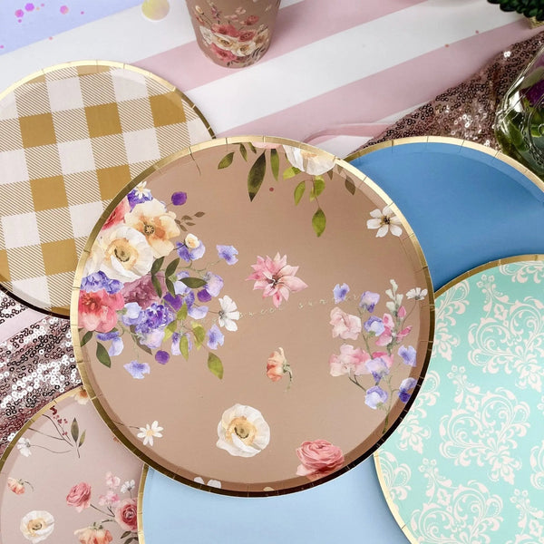 Summer Floral Plate (8pcs)