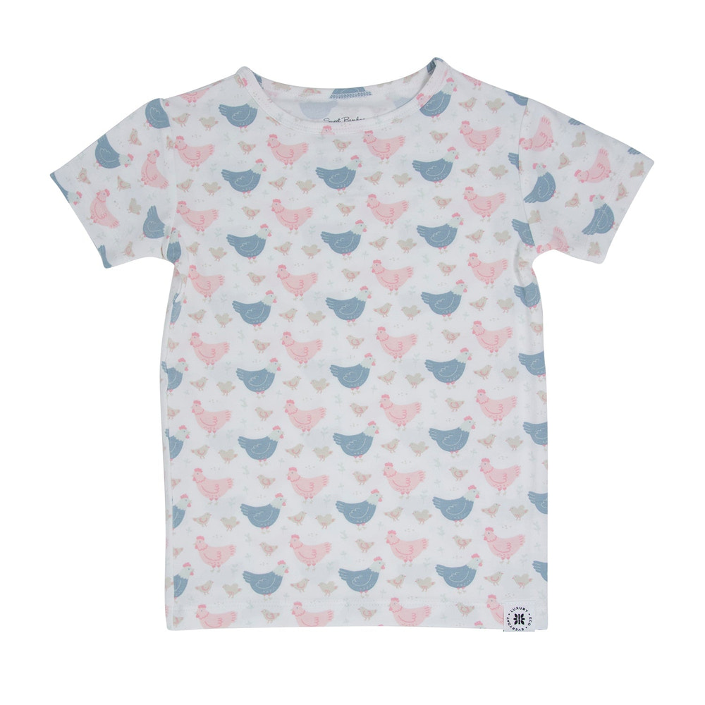Pink Farm Hens Bamboo Summer Pajama Set