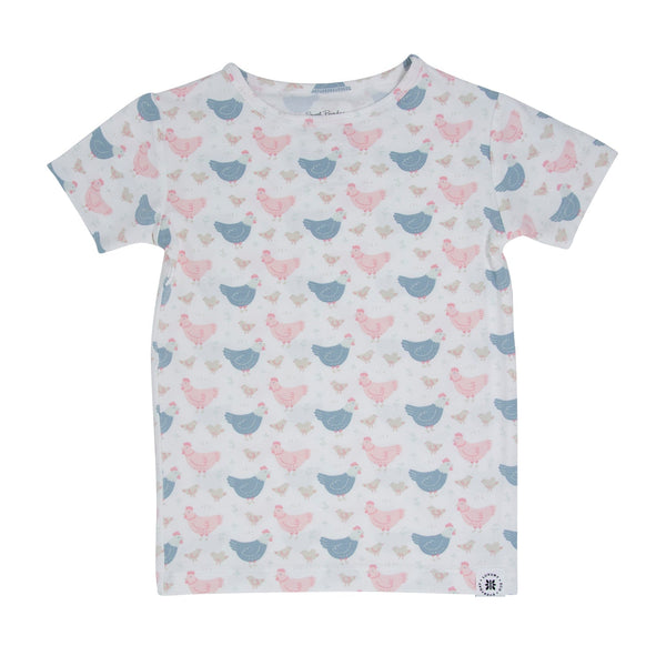 Pink Farm Hens Bamboo Summer Pajama Set