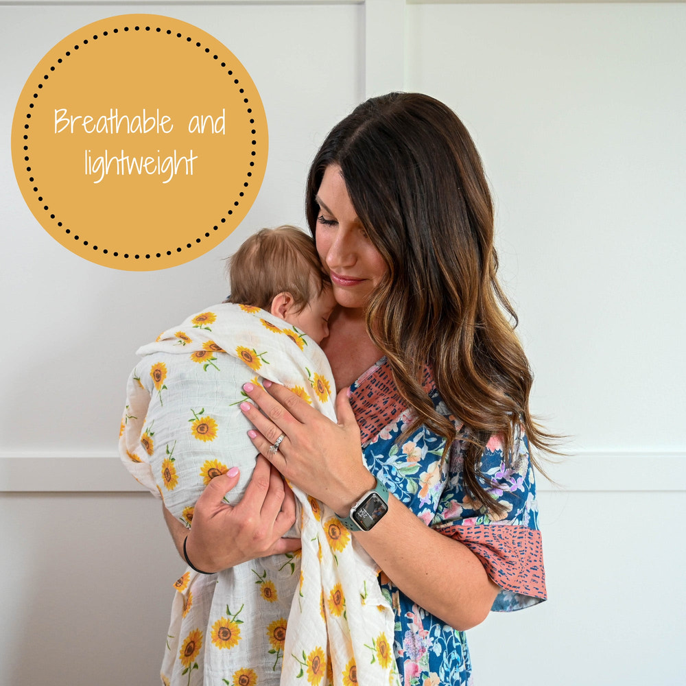 Sunflower Fields Baby Muslin Swaddle Blanket - MOOGCO Baby