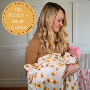 Sunflower Fields Swaddle Blanket