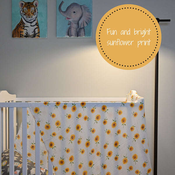 Sunflower Fields Swaddle Blanket