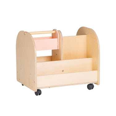 Montessori Wooden Bookshelf on Wheels