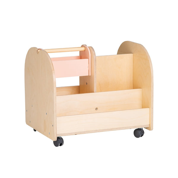 Montessori Wooden Bookshelf on Wheels