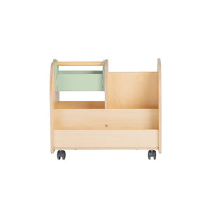 Montessori Wooden Bookshelf on Wheels