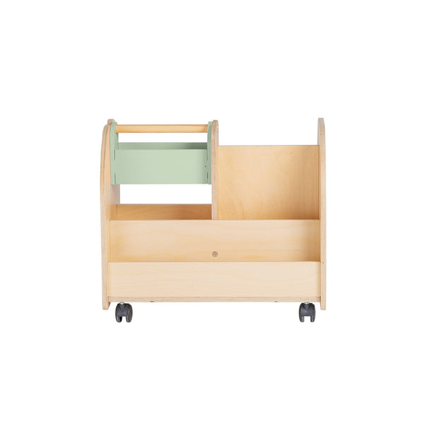Montessori Wooden Bookshelf on Wheels