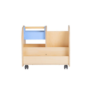 Montessori Wooden Bookshelf on Wheels