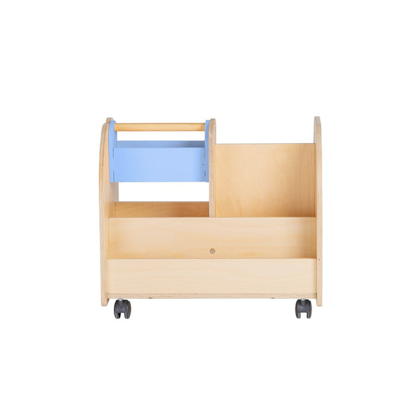 Montessori Wooden Bookshelf on Wheels