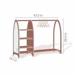 Montessori Mirrored Children's Wardrobe
