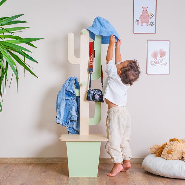 Montessori Cactus Coat Rack