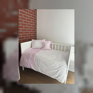 Butterfly Embroidered Cotton Baby Duvet Cover Set, 4 Pieces by LaFiny, Pink #pink