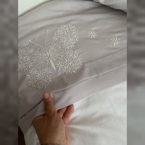 Butterfly Embroidered Cotton Baby Duvet Cover Set, 4 Pieces by LaFiny, Latte Brown #lattebrown