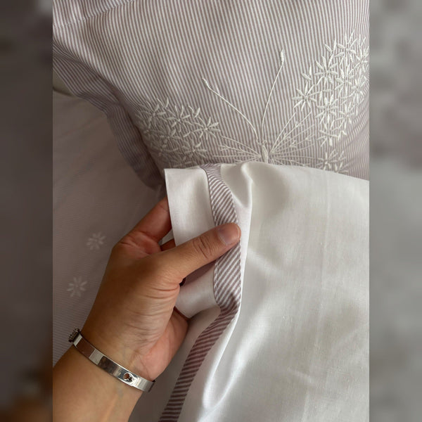 Butterfly Embroidered Cotton Baby Duvet Cover Set, 4 Pieces by LaFiny, Latte Brown #lattebrown