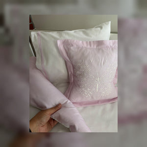 Butterfly Embroidered Cotton Baby Duvet Cover Set, 4 Pieces by LaFiny, Pink #pink
