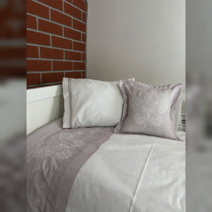 Butterfly Embroidered Cotton Baby Duvet Cover Set, 4 Pieces by LaFiny, Latte Brown #lattebrown