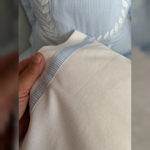 King Embroidered Cotton Baby Duvet Cover Set, 4 Pieces by LaFiny, Blue #blue