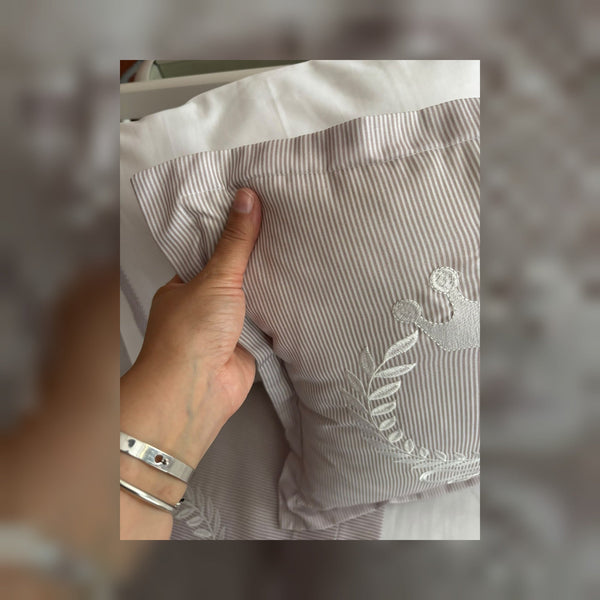 King Embroidered Cotton Baby Duvet Cover Set, 4 Pieces by LaFiny, Latte Brown #lattebrown