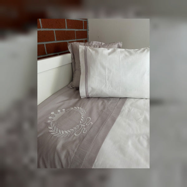 King Embroidered Cotton Baby Duvet Cover Set, 4 Pieces by LaFiny, Latte Brown #lattebrown