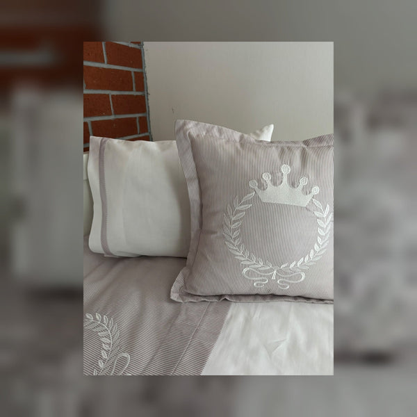 King Embroidered Cotton Baby Duvet Cover Set, 4 Pieces by LaFiny, Latte Brown #lattebrown