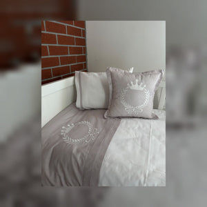 King Embroidered Cotton Baby Duvet Cover Set, 4 Pieces by LaFiny, Latte Brown #lattebrown