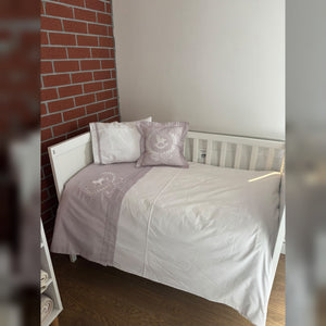 Lucky Colt Embroidered Cotton Baby Duvet Cover Set, 4 Pieces by LaFiny, Latte Brown #lattebrown