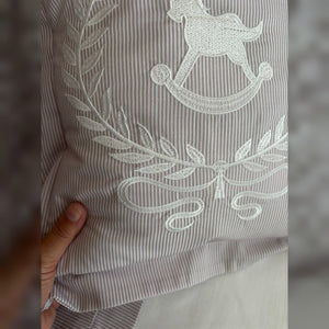 Lucky Colt Embroidered Cotton Baby Duvet Cover Set, 4 Pieces by LaFiny, Latte Brown #lattebrown