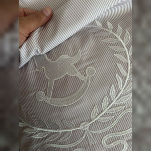 Lucky Colt Embroidered Cotton Baby Duvet Cover Set, 4 Pieces by LaFiny, Latte Brown #lattebrown
