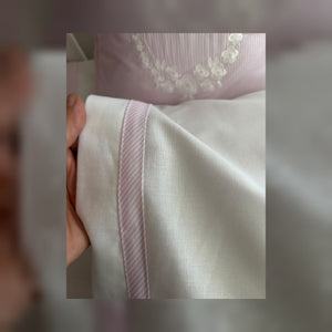 Laurel Bow Embroidered Cotton Baby Duvet Cover Set, 4 Pieces by LaFiny, Pink #pink