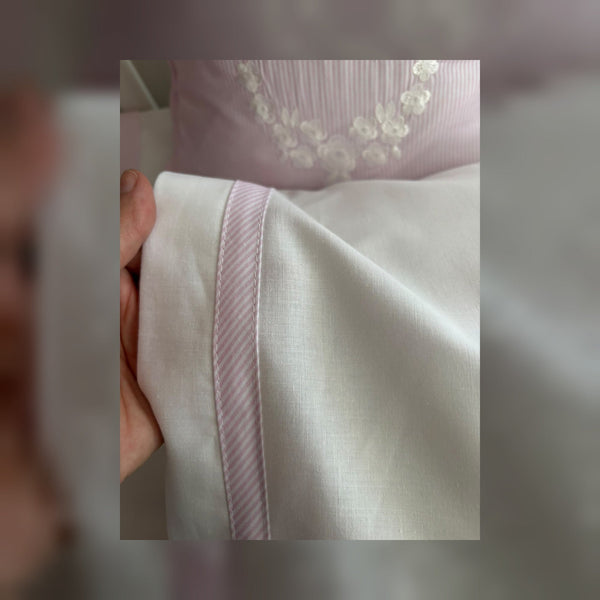 Laurel Bow Embroidered Cotton Baby Duvet Cover Set, 4 Pieces by LaFiny, Pink #pink