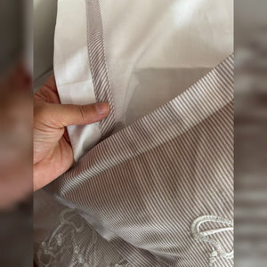 Laurel Bow Embroidered Cotton Baby Duvet Cover Set, 4 Pieces by LaFiny, Latte Brown #lattebrown