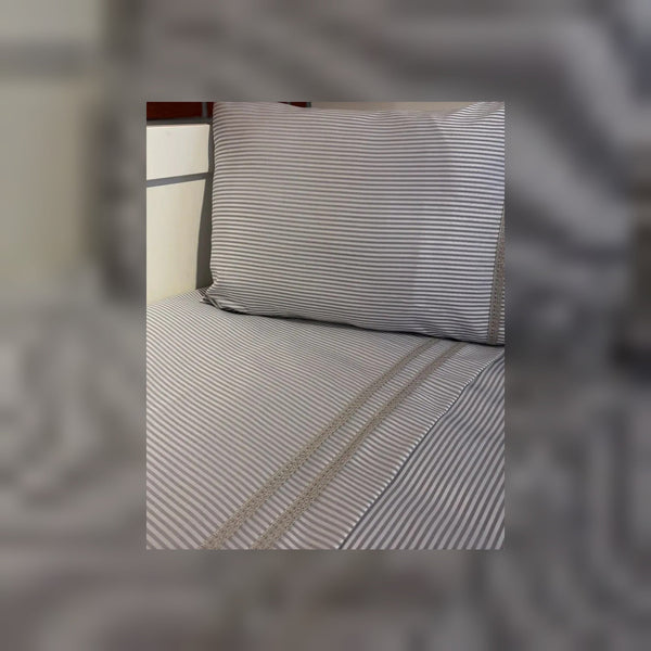 Elegant Stripe Embroidered Bamboo Baby Duvet Cover Set, 3 Pieces by LaFiny, Grey #grey