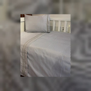 Elegant Stripe Embroidered Bamboo Baby Duvet Cover Set, 3 Pieces by LaFiny, Grey #grey