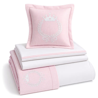 Queen Embroidered Cotton Baby Duvet Cover Set, 4 Pieces by LaFiny, Pink #pink