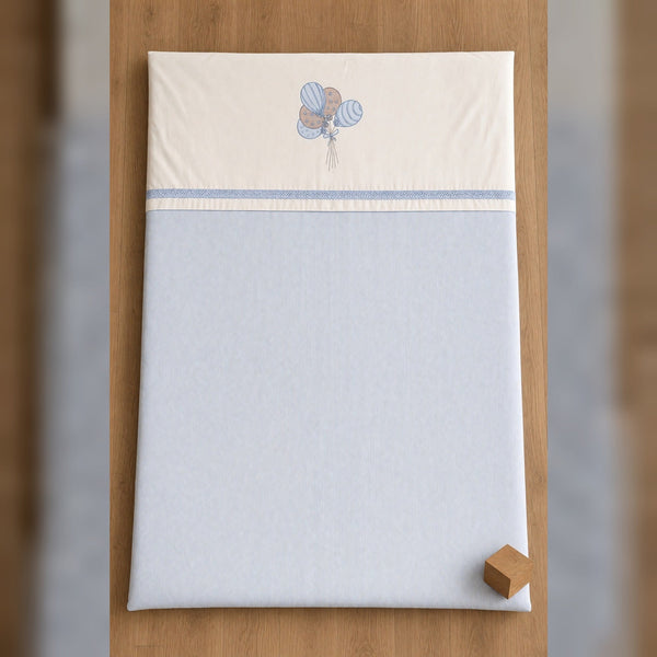 Balloon Embroidered Cotton Baby Duvet Cover Set, 4 Pieces by LaFiny, Blue #blue