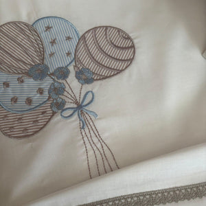 Balloon Embroidered Cotton Baby Duvet Cover Set, 4 Pieces by LaFiny, Latte Brown #lattebrown