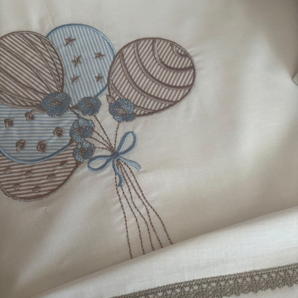 Balloon Embroidered Cotton Baby Duvet Cover Set, 4 Pieces by LaFiny, Latte Brown #lattebrown