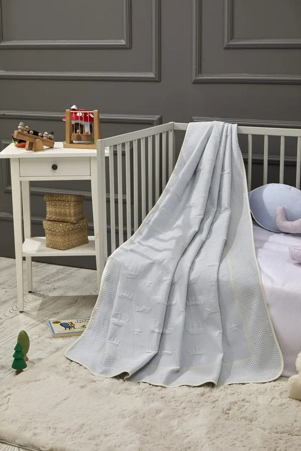 Crown Bamboo Baby Blanket, 43x61 in by LaFiny, Blue #blue